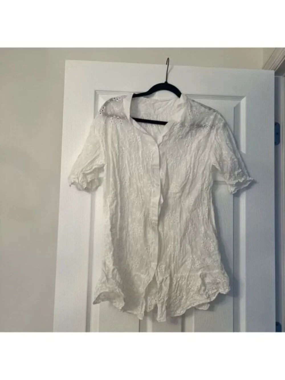 Shein White Eyelet Cover Up
